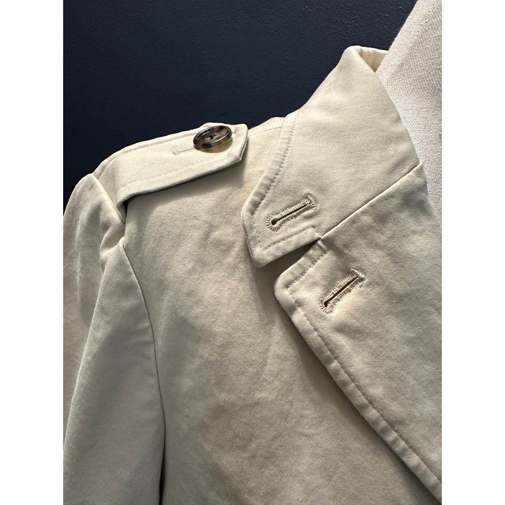 Talbots Safari Utility Jacket Womens 10P Beige Cotton‎ Stretch Military Blazer - Picture 5 of 16
